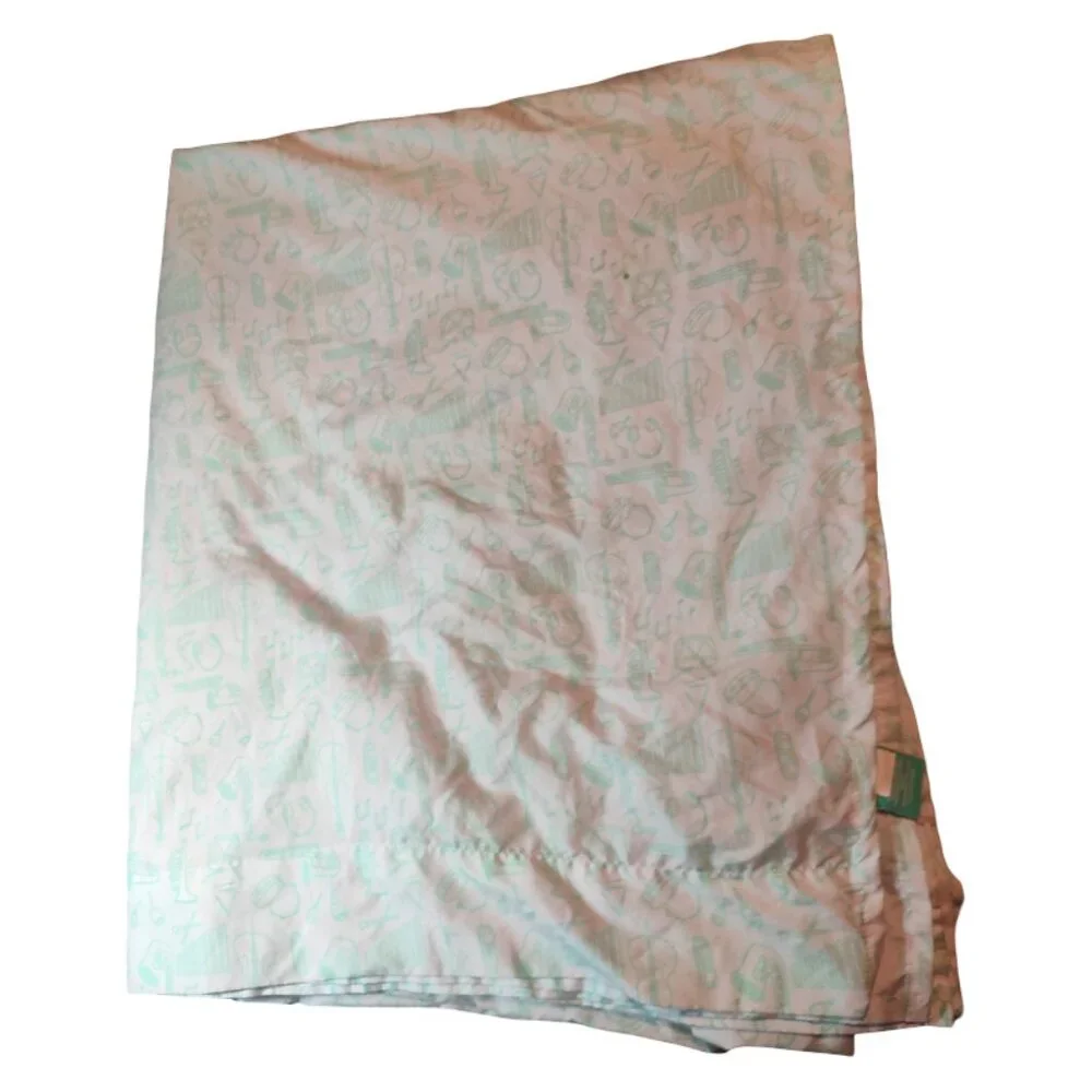 Pillowfort Music Instrument Playful Practice Microfiber Flat Sheet Mint Green